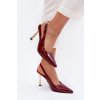 Lakovane Lodičky S Otevřenou Patou A Špičatými Špičkami Bordové Rivori (Veľkosť 37)