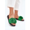 Dámské sandály zdobené květinami zelené Cellanen (Veľkosť 37)