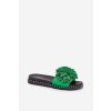 Dámské sandály zdobené květinami zelené Cellanen (Veľkosť 37)