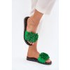 Dámské sandály zdobené květinami zelené Cellanen (Veľkosť 37)