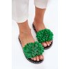 Dámské sandály zdobené květinami zelené Cellanen (Veľkosť 37)