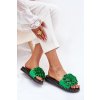 Dámské sandály zdobené květinami zelené Cellanen (Veľkosť 37)