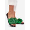 Dámské sandály zdobené květinami zelené Cellanen (Veľkosť 37)