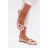 Lakované Baletky S Mašlí A Zlatou Broží Béžové Rivona (Veľkosť 36)