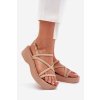 Dámské Sandály Na Platformě S Pásky Béžové Civara (Veľkosť 37)