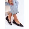 Dámske baletky zdobené krystaly čierne valena / JH525P BLACK (Veľkosť 36)