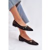 Dámske baletky zdobené krystaly čierne valena / JH525P BLACK (Veľkosť 36)