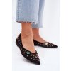 Dámske baletky zdobené krystaly čierne valena / JH525P BLACK (Veľkosť 36)