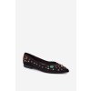 Dámske baletky zdobené krystaly čierne valena / JH525P BLACK (Veľkosť 36)