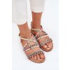 Dámské Sandály Se Zdobením A Pletenými Pásky Béžové Delyra (Veľkosť 40)