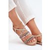 Dámské Sandály Se Zdobením A Pletenými Pásky Béžové Delyra (Veľkosť 40)