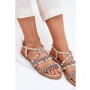 Dámské Sandály Se Zdobením A Pletenými Pásky Béžové Delyra (Veľkosť 40)