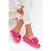 Dámské papuče S Mašlí A Zlatou Broží Fuchsie Lynara (Veľkosť 36)