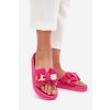 Dámské papuče S Mašlí A Zlatou Broží Fuchsie Lynara (Veľkosť 36)