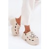 Dámské papuče na masivní platformě s ozdobami béžové Vivira (Veľkosť 36.5)
