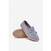 Pánské mokasíny s pletením modré fiamar / JK870 CELESTE (Veľkosť 40)