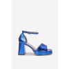 Laky Dámske Sandále na podpätku modré marila / KK54P BLUE (Veľkosť 36)