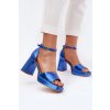 Laky Dámske Sandále na podpätku modré marila / KK54P BLUE (Veľkosť 36)