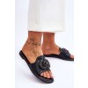 Dámske ploché papuče s ozdobami s.barski kv-520-3 čierne / KV-520-3 BLACK (Veľkosť 36)