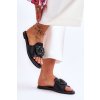 Dámske ploché papuče s ozdobami s.barski kv-520-3 čierne / KV-520-3 BLACK (Veľkosť 36)