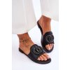 Dámske ploché papuče s ozdobami s.barski kv-520-3 čierne / KV-520-3 BLACK (Veľkosť 36)