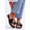 Papuče s ozdobnými korálky s.barski kv-2775-47 čierne / KV-2775-47 BLACK (Veľkosť 36)