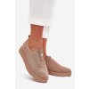 Dámské Polobotky Na Platformě Z z eko semišue Tmavě Béžové Aviara (Veľkosť 39)