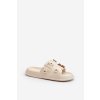 Dámské pěnové žabky s ozdobami béžové Cambrina (Veľkosť 40.5)