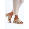 Zazoo 40373 Kožené žabky na podpatku béžové (Veľkosť 36)