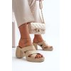 Zazoo 40373 Kožené žabky na podpatku béžové (Veľkosť 36)