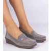 Sivé dámske mokasíny na platforme z ekosemišu Sarimi QQ-13 GREY 38 - GM (Veľkosť 38)