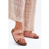 Dámské sandály na korkové platformě se zlatými přezkami růžové Lisavionea (Veľkosť 36)