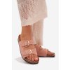Dámské sandály na korkové platformě se zlatými přezkami růžové Lisavionea (Veľkosť 36)