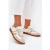 Nízké kožené sneakersy dámské bílo-zlaté Ismina (Veľkosť 36)
