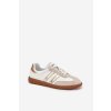 Nízké kožené sneakersy dámské bílo-zlaté Ismina (Veľkosť 36)