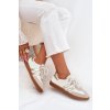 Nízké kožené sneakersy dámské bílo-zlaté Ismina (Veľkosť 36)