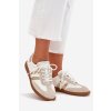 Nízké kožené sneakersy dámské bílo-zlaté Ismina (Veľkosť 36)
