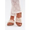 Dámské papuče na korkové platformě s ozdobným detailem béžové Vessira (Veľkosť 36)