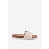 Dámské papuče na korkové platformě s ozdobným detailem béžové Vessira (Veľkosť 36)