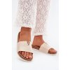 Dámské papuče na korkové platformě s ozdobným detailem béžové Vessira (Veľkosť 36)