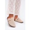 Dámské papuče a Na Korek Plošině S Přezkou Světle Béžové Klarae (Veľkosť 36)