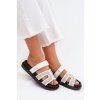 Dámske papuče na platforme se suchým zipsom biele kovira / 5231 WHITE (Veľkosť 36)