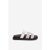 Dámske papuče na platforme se suchým zipsom biele kovira / 5231 WHITE (Veľkosť 36)