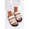 Dámske papuče na platforme se suchým zipsom biele kovira / 5231 WHITE (Veľkosť 36)