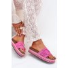 Dámské papuče na platformě s ozdobou fuchsie Daphira (Veľkosť 36)