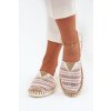 Dámske krajkové espadrilky s síťkou biele faylira / DF732 BIANCO (Veľkosť 36)