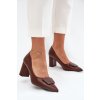 Lodičky Na Podpatku S Ozdobou Hnědé Celira (Veľkosť 36)