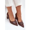 Lodičky Na Podpatku S Ozdobou Hnědé Celira (Veľkosť 36)