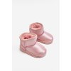 Teplé dětské sněhové boty s kožešinou růžové Scooby (Veľkosť 30)