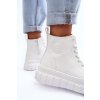 Ocieplané kožené tenisky na zips big star mm274624 biele / MM274624 BIAŁY (Veľkosť 36)